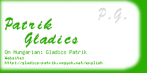 patrik gladics business card